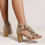 Susiecloths Block Chunky High Dress Heels Open Toe Ankle Strap Sandals