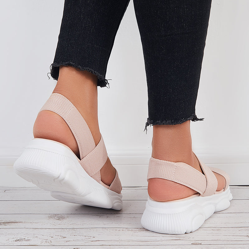 Susiecloths Open Toe Soft Sole Platform Sandals Knit Sport Sandals