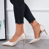 Susiecloths Cutout High Heels Pumps Pointed Toe Slip on Stiletto Dress Shoes