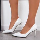 Susiecloths Beaded Pumps Pointed Toe High Heel Stilettos Slip on Dress Shoes