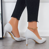 Susiecloths Pointed Toe High Heel Pumps Solid Stilettos Dress Shoes