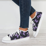 Susiecloths Purple Butterfly Canvas Shoes Lightweight Flats Walking Shoes