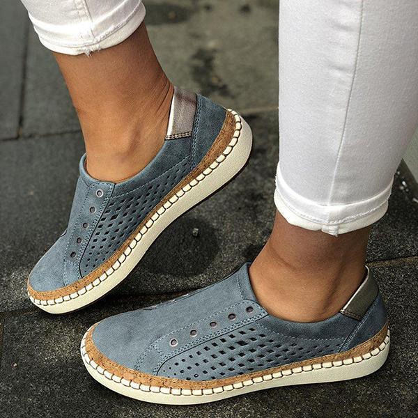 Susiecloths Women Casual Slip On Hollow-Out Sneakers