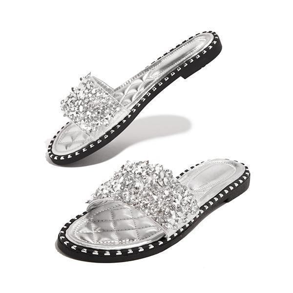 Susiecloths Casual Beaded Flat Slippers