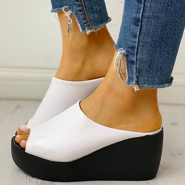 Susiecloths Simple Comfy Summer Slip-On Wedges