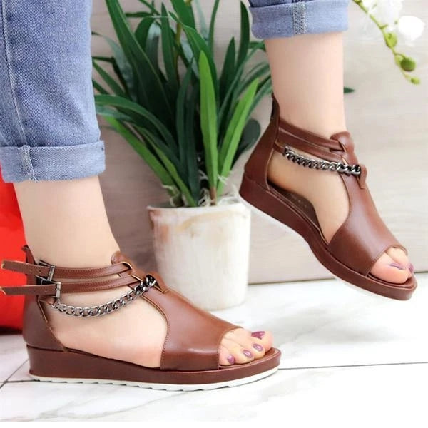 Susiecloths Casual Cool Chain Wedge Heel Sandals