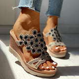 Susiecloths Studded Platform Wedge Casual Slingback Sandals