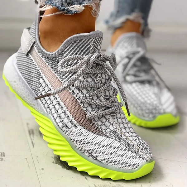 Susiecloths Net Surface Breathable Lace-Up Yeezy Sneakers