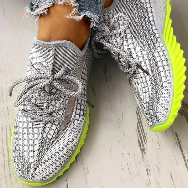 Susiecloths Net Surface Breathable Lace-Up Yeezy Sneakers
