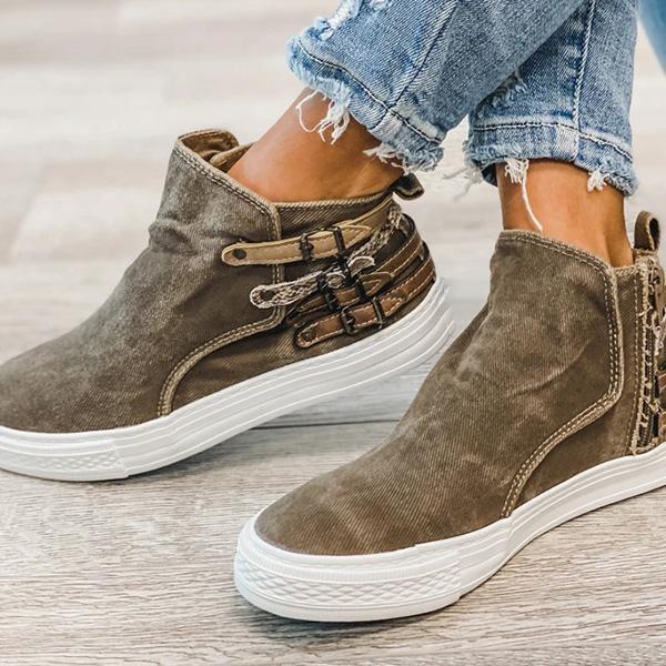 Susiecloths Slip-On Design With Side Zipper Closure Sneakers