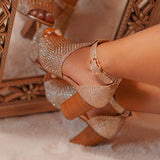 Susiecloths Adjustable Buckle Hollow Out Shine Sandals