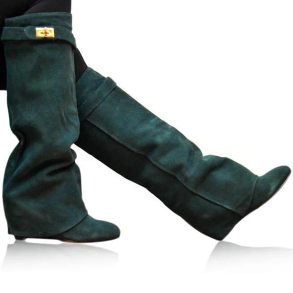 Susiecloths Stylish Faux Leather Hidden Heel Tall Boots