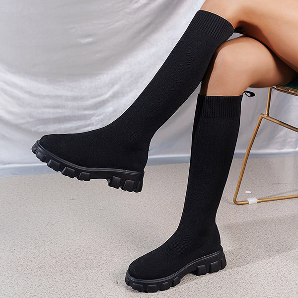 Susiecloths Chic Knee High Knitted Sock Boots