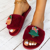 Susiecloths Fashion Santa Faux Suede Fur Slippers