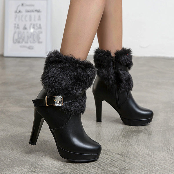 Susiecloths Trendy Platform High Chunky Heel Ankle Boots