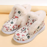 Susiecloths Winter Cute Print Warm Fur Pull-On Snow Boots