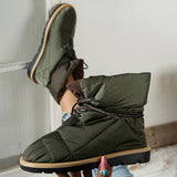 Susiecloths Soft Warm Lace-Up Flat Snow Boots