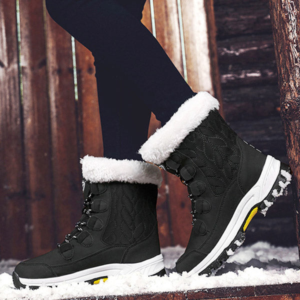 Susiecloths Winter Furry Warm Lace-Up Snow Boots