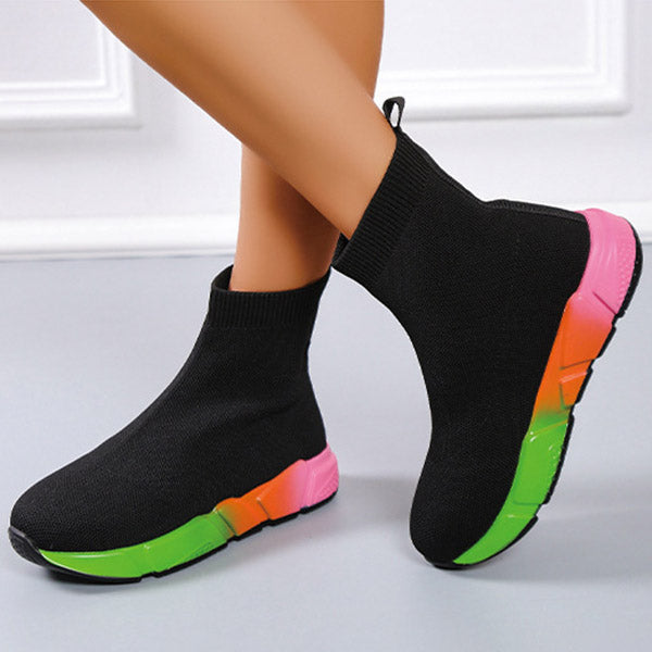 Susiecloths Casual Knit Multicolor Sole Pull-On Boots