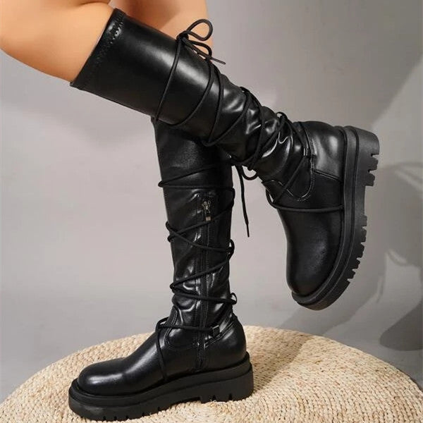 Susiecloths Tie Leg Non-Slip Mid-Calf Boots