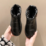 Susiecloths Metallic Drawstring Design Thermal Lined Snow Boots