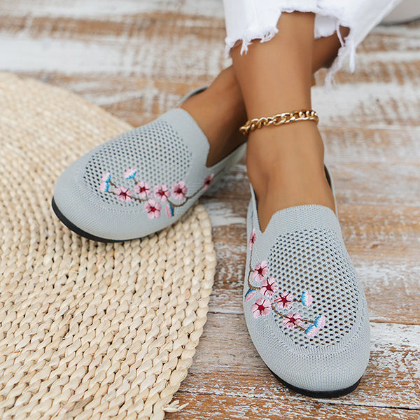 Susiecloths Casual Knit Breathable Embroidered Flats
