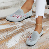 Susiecloths Casual Knit Breathable Embroidered Flats