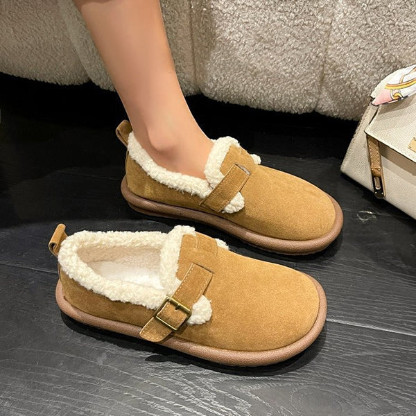 Susiecloths Casual Faux Suede Thick Plush Lined Flats