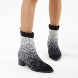 Susiecloths Chic Block Heeled Stretch Sock Boots
