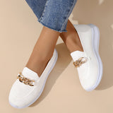 Susiecloths Square Toe Golden Chain Mesh Casual Shoes