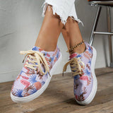 Susiecloths Multicolor Leaf Print Lace-Up Sneakers