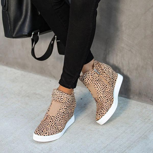 Susiecloths Extra Mile Leopard Wedge Sneakers