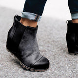 Susiecloths Women Winter Slip On Wedge Boots