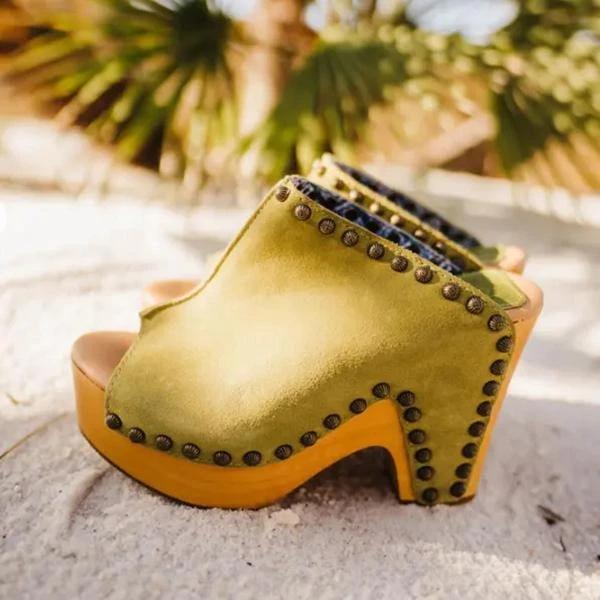 Susiecloths Women'S Fashion Retro Western Style Block Heel Sandals