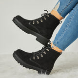 Susiecloths Women Trendy Suede Lace-Up Snow Boots