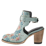 Susiecloths Vintage Floral Embroidery Round Toe Ankle Bootie